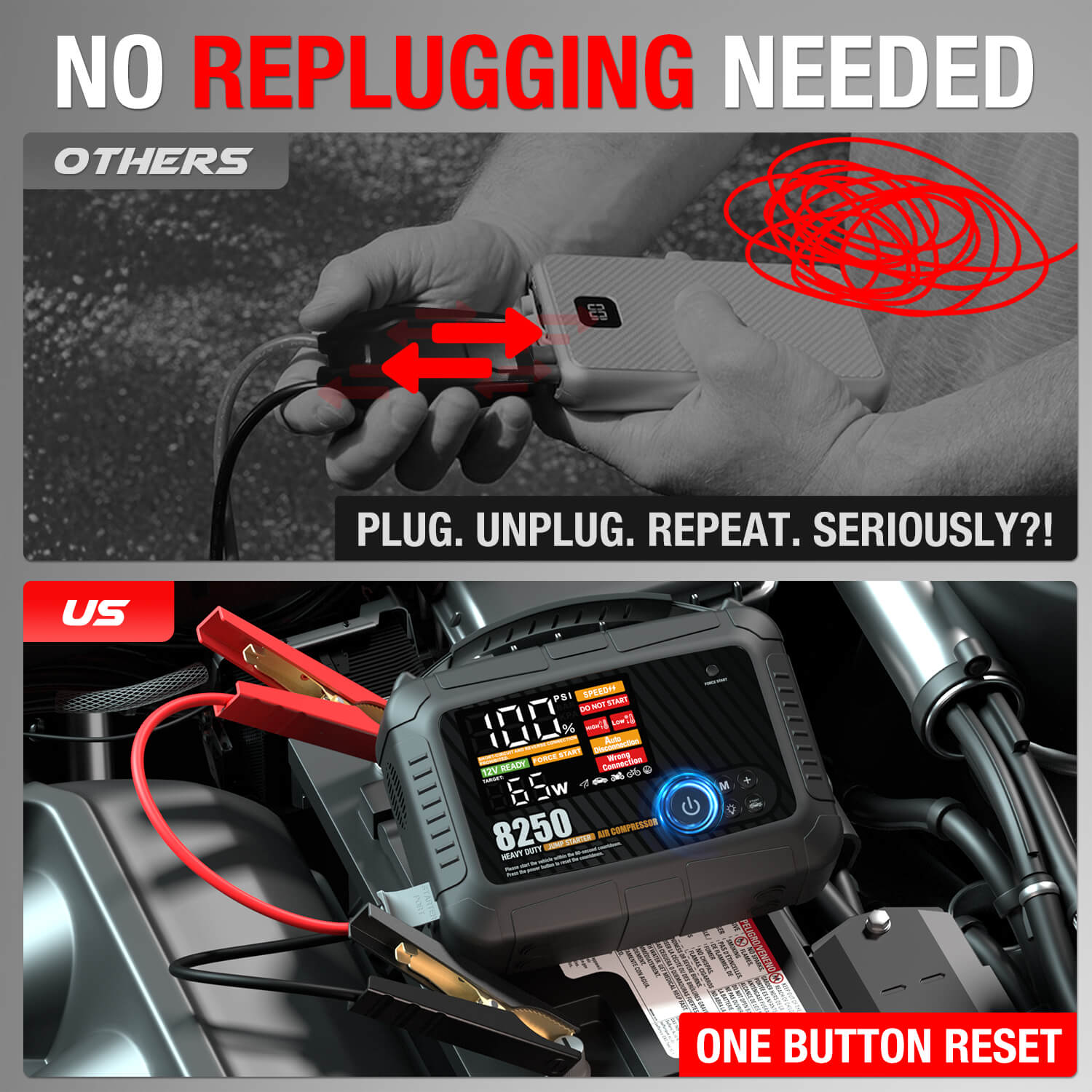 CS02-8250A Super Jump Starter with Air Compressor view 3