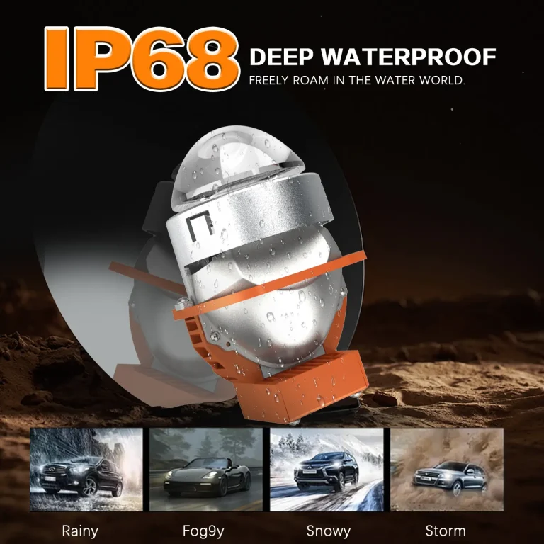 Q25 65W 2.5 Inch Bi LED Projector Headlight with Direct Laser High Beam Lenses view 2